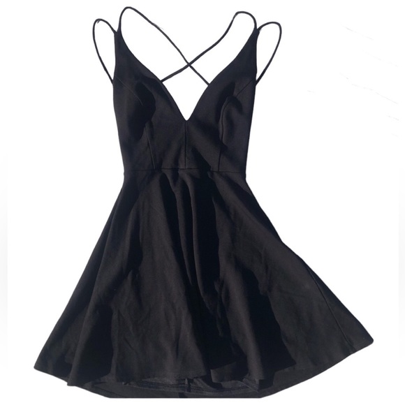 Lulus Dresses & Skirts - LULU'S Believe in Love Black Backless Skater Dress Size Small (XS)